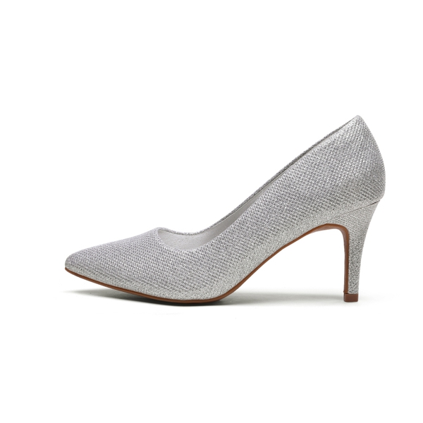 Pointed Toe Classic Stiletto High Heel Pumps - SILVER GLITTER - 1